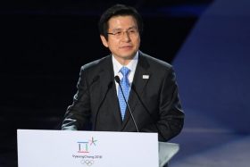 3024074 02/09/2017 Prime Minister of the Republic of Korea Hwang Kyo-ahn speaks at the Olympics 2018 One Year to Go Ceremony in PyeongChang. Ramil Sitdikov/Sputnik