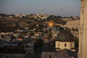 JERUSALEM - JULY 19 : A view of Al-Aqsa Mosque Compound in Jerusalem on July 19, 2017. Israeli authorities installed metal detectors on two gates of Al-Aqsa Mosque Compound to restrict access. Palestinians who refuse to pass through detectors protest the restrictions by praying at the gates. Mostafa Alkharouf / Anadolu Agency