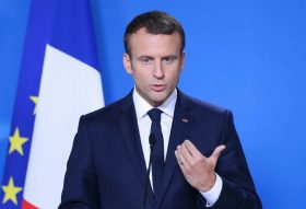 BRUSSELS, BELGIUM - JUNE 22 : French President Emmanuel Macron speaks during a press conference after the European Union (EU) leaders summit at the Europa building in Brussels, Belgium, on Thursday, June 22, 2017. Dursun Aydemir / Anadolu Agency