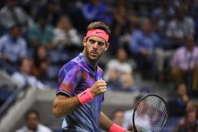 September 6, 2017 - Juan Martin del Potro in action against Roger Federer in a men's singles quarterfinal match at the 2017 US Open.